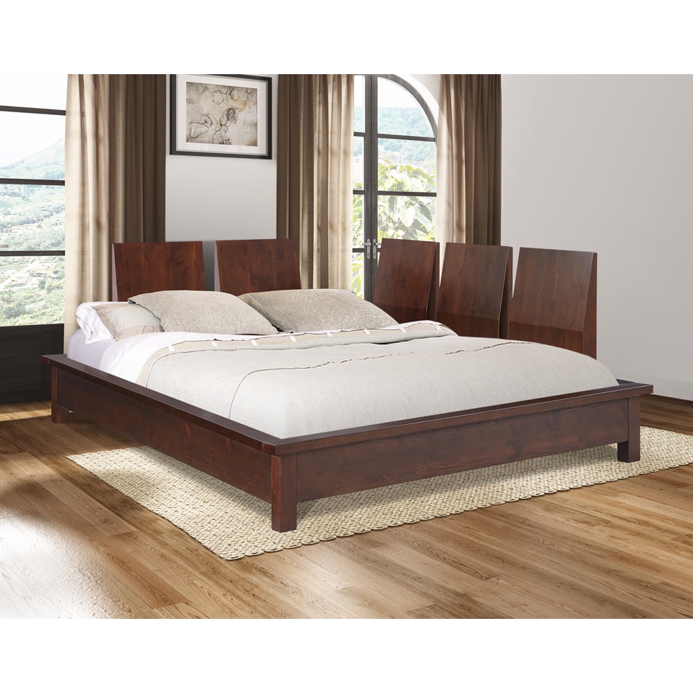 Isabella Platform Bed Empresso, Giường Gỗ Thông Cao Cấp Màu Cà Phê (Không Có Tựa Lưng)