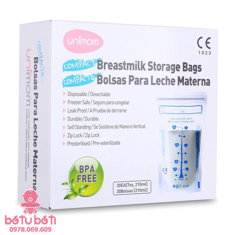 Hộp 30 túi trữ sữa Unimom Compact