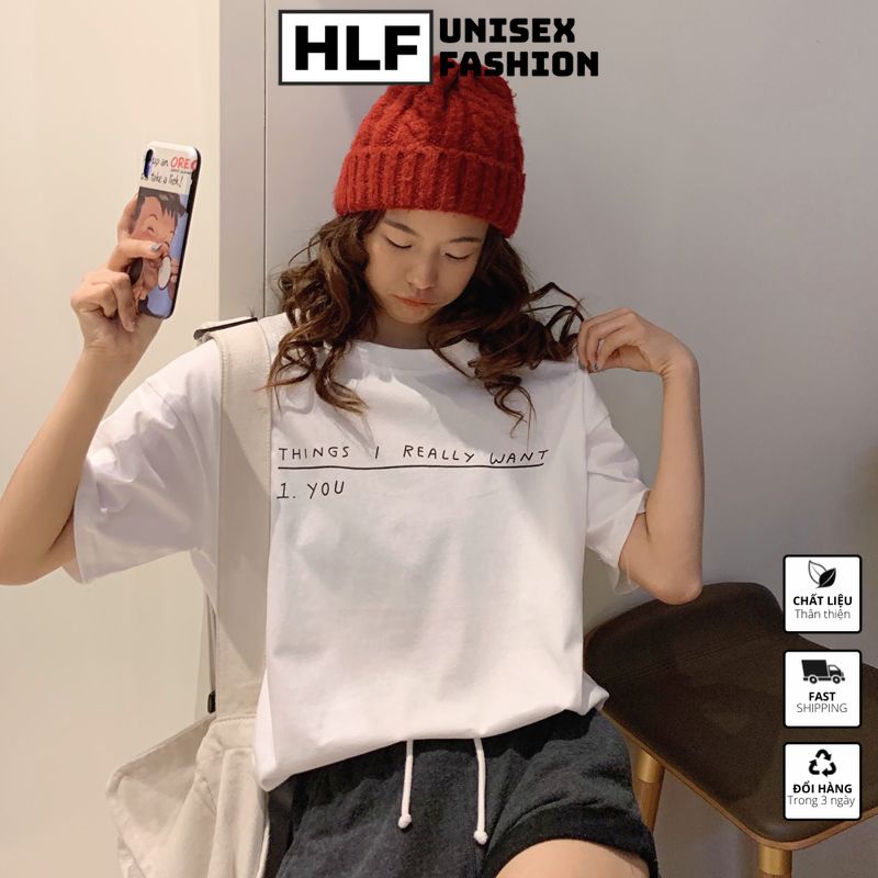 Áo thun tay lỡ form rộng Ulzzang things i really want, áo phông form rộng tay lỡ HLFashion