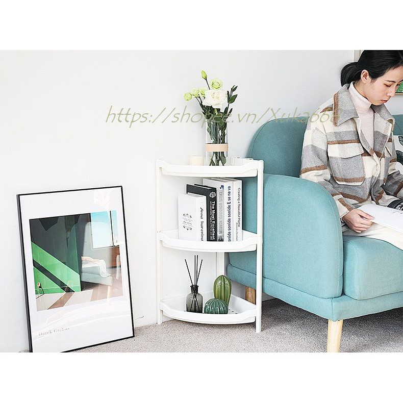 Kệ Góc Nhựa Tam Giác 3 Tầng Đa Năng Cho Nhà Tắm, Phòng Khách, Phòng Ngủ
