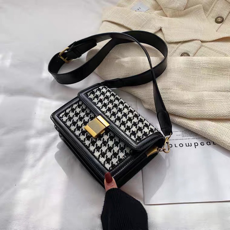 Túi xách nữ đẹp 3 ngăn cao cấp phối họa tiết caro hot trend HH 375