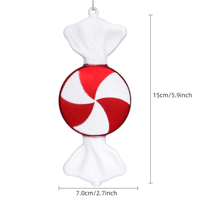 Phụ kiện treo trang trí cây thông noel bằng Pvc 15cm*7cm đính kim sa lấp lánh