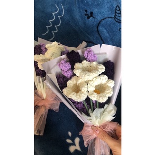 (V001) Bó Hoa Len Tone Tím Handmade 💐