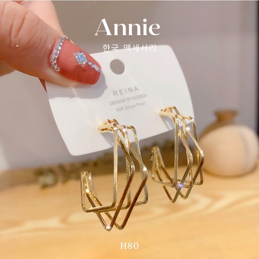 Bông tai vuông phong cách hiện đại cá tính ANNIE - H80