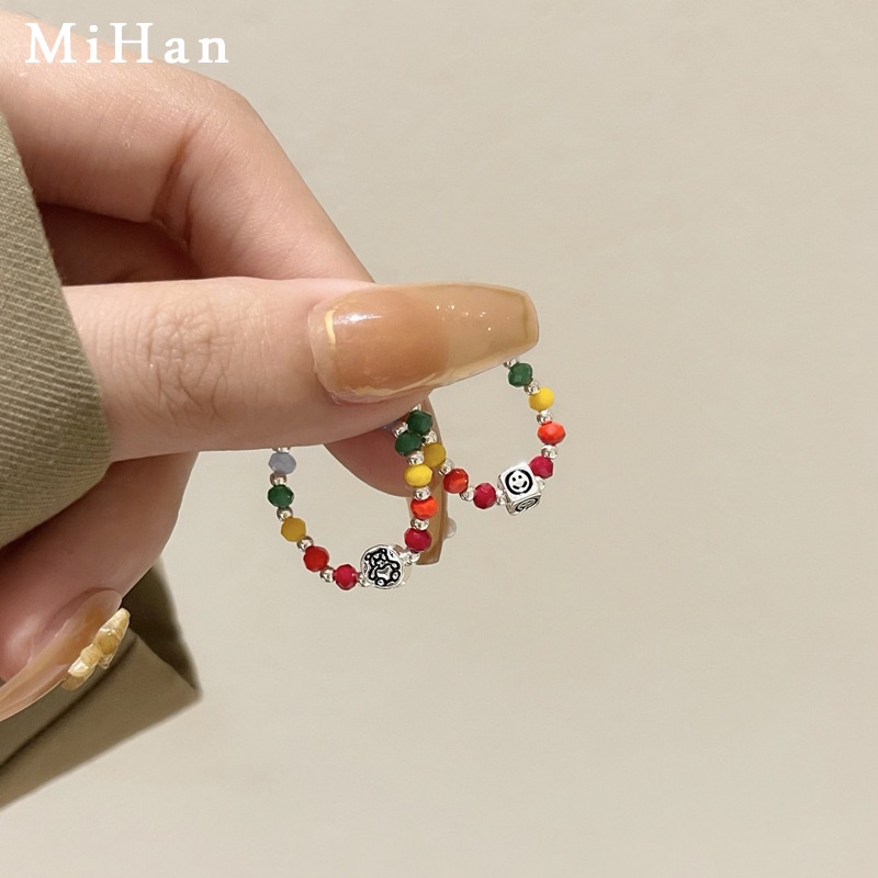 Nhẫn MặT HìNh Chú GấU ĐíNh HạT NhiềU MàU ThờI Trang