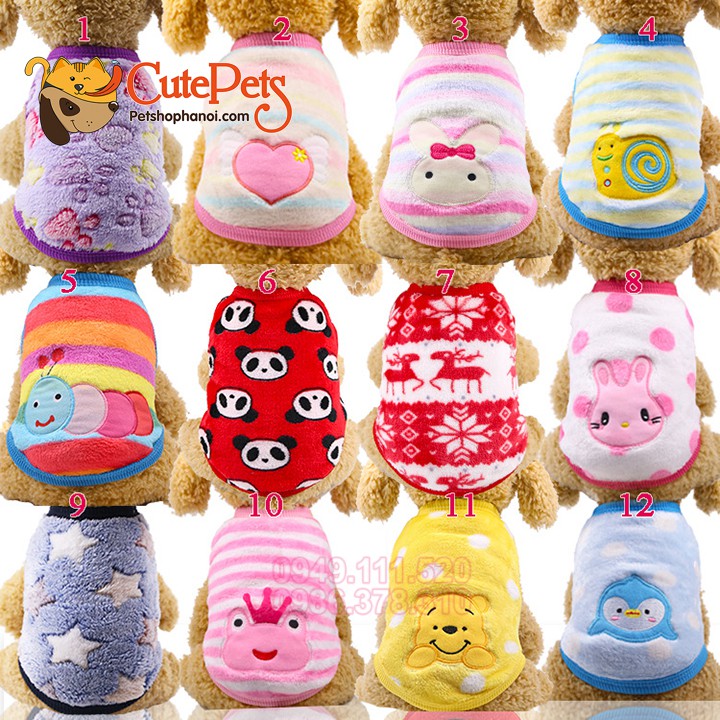 Áo vải lông dành cho thú cưng 1-12kg - CutePets Phụ kiện chó mèo Hà Nội