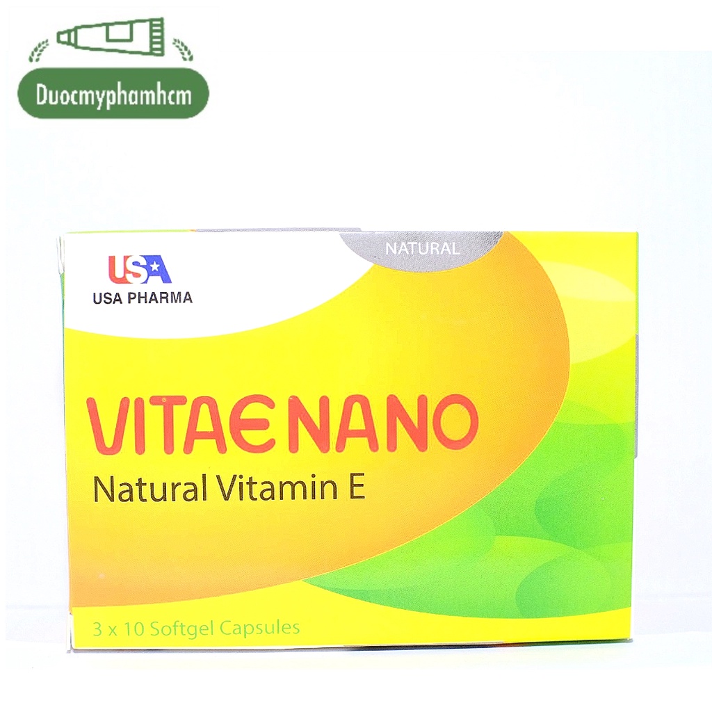 Vitamin E 400 Nano Tự Nhiên, Vitae Nano Tinh Chất Lô Hội- Đẹp Da Chống Lão Hóa, Hộp 30 Viên Nang