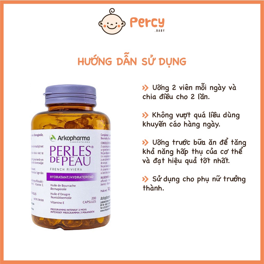 Viên Uống Đẹp Da Arkopharma Perles De Peau 200 viên