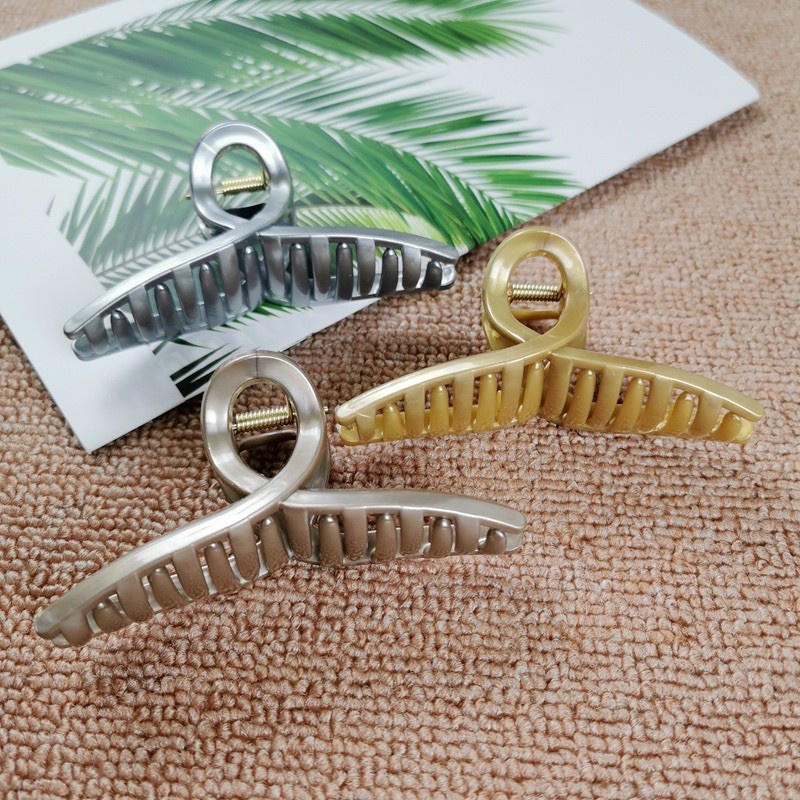 Kẹp Tóc NHỰA Màu Kim Loại Cỡ Lớn Phong Cách Hàn Quốc Thanh Lịch