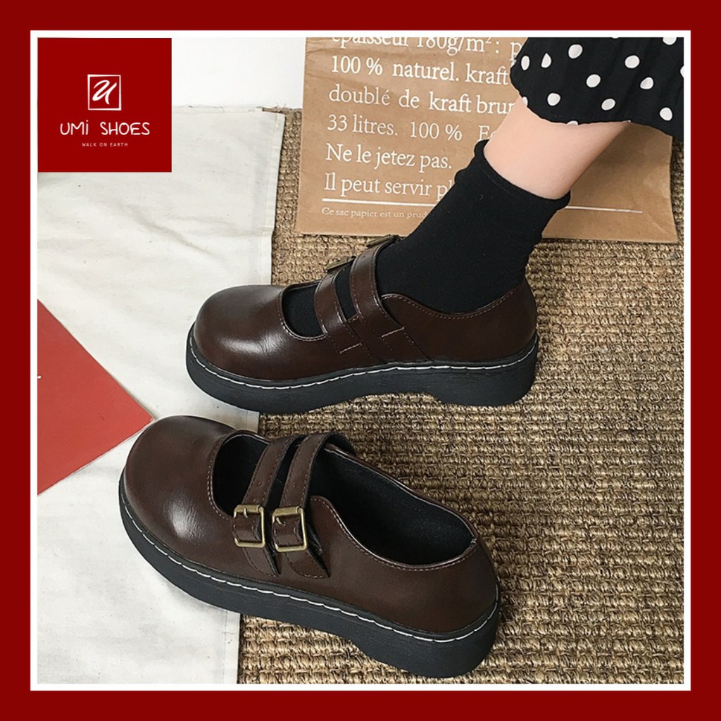 [CÓ SẮN] Giày oxford lolita vintage 2 quai cài đơn giản màu nâu/đen cá tính trẻ trung mới xinh đẹp rẻ đế bằng 2021 hot | BigBuy360 - bigbuy360.vn