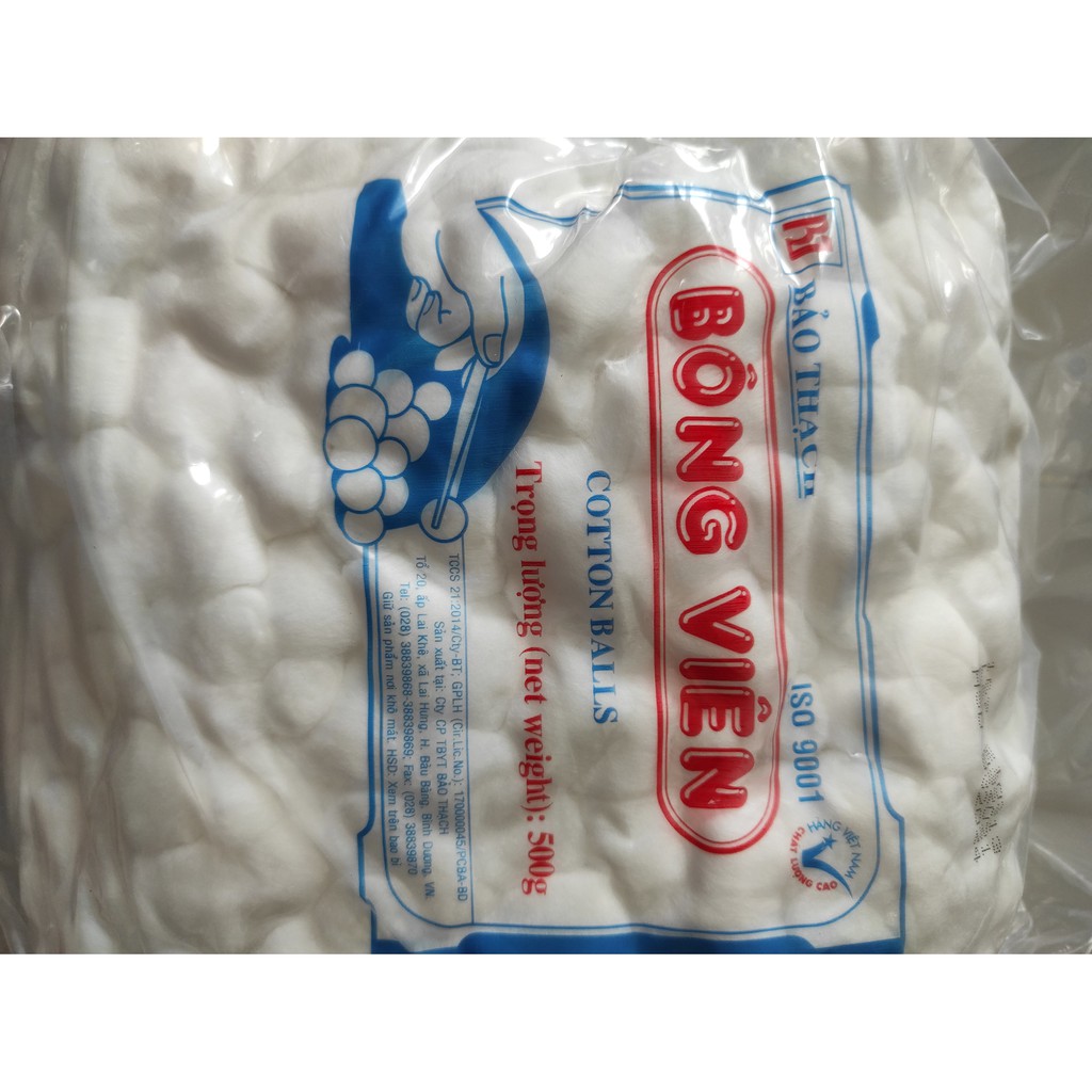 (Q1-HCM) Bông Gòn Viên Bảo Thạch Tiệt Trùng (Gói 500gram) Dùng Lau Chùi Vết Thương - Phun Xăm Thẩm Mỹ