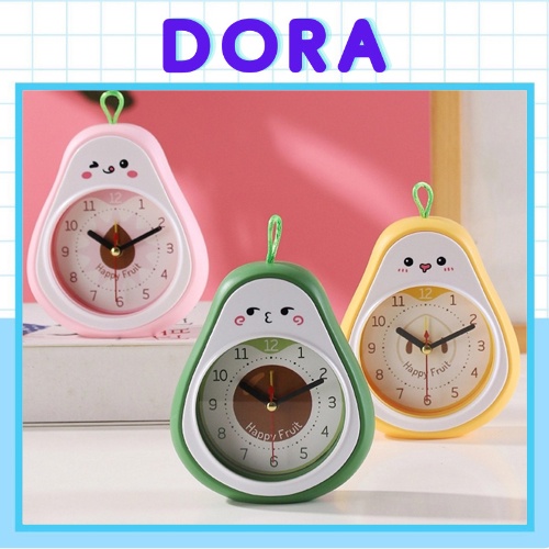 Đồng hồ báo thức hình Quả Bơ nhiều màu siêu xinh, Đồng hồ báo thức để bàn có dây treo tiện lợi kiểu dáng nhỏ gọn