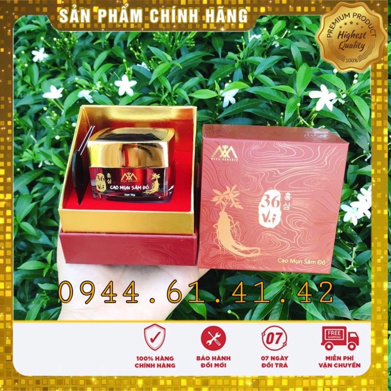 Cao mụn sâm đỏ 36 vị 15gr - cam kết chính hãng