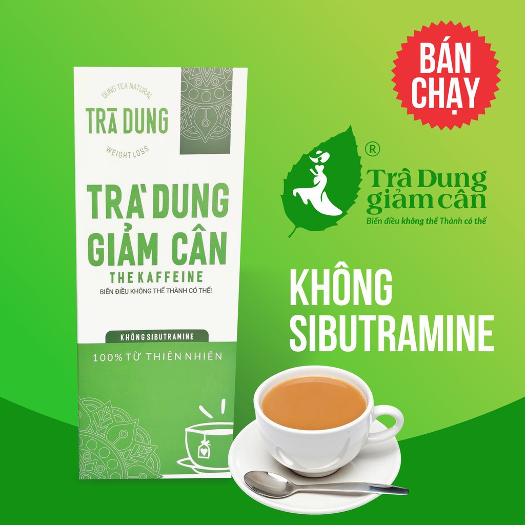 Trà giảm cân - Trà dung giảm cân The Kaffeine - 30 túi lọc - Lá Dung Giảm Cân (Mẫu Mới  - Chính Hãng)