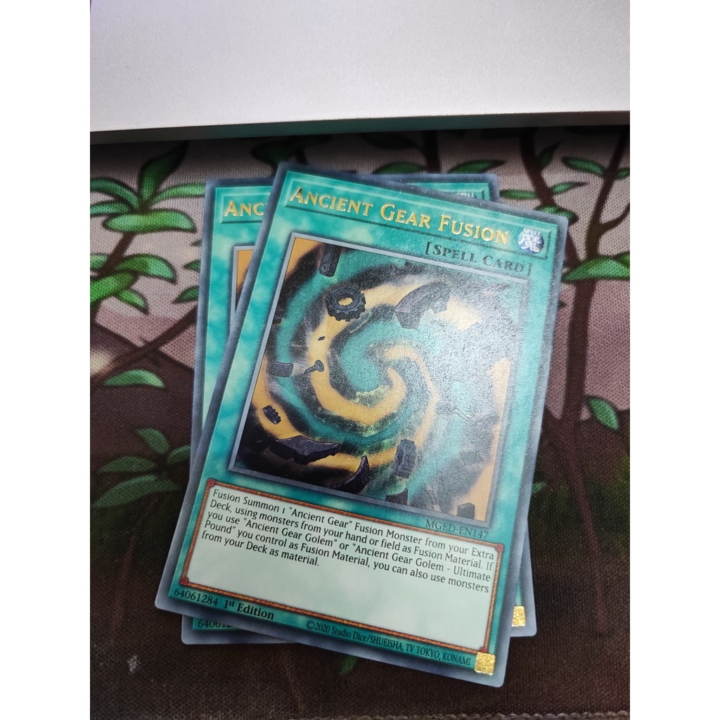 1 lá thẻ bài Ancient Gear Fusion - MGED-EN147 - Rare 1st Edition