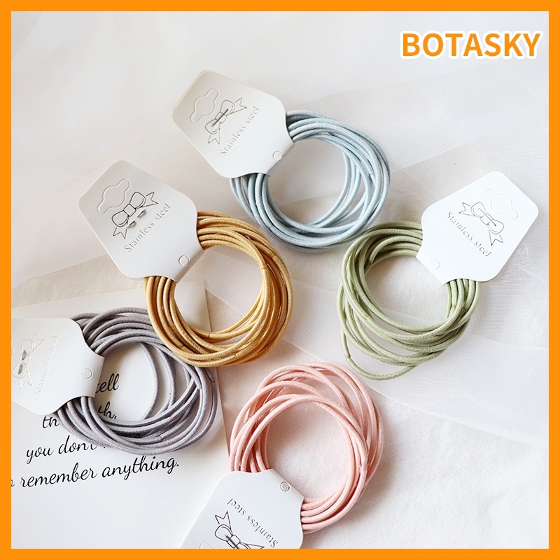 Set 10 Dây Buộc Tóc Co Giãn Nhiều Màu Sắc Tiện Dụng Cho Nữ