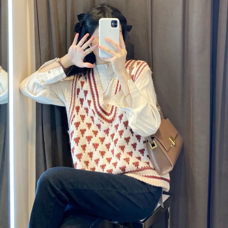 Áo dệt kim cổ chữ v thiết kế mới thời trang mùa xuân thu cho nữ