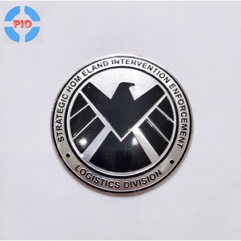 Tem Nhôm Shield Marvel Siêu Ngầu Siêu Chất 7.5cm Trang Trí Xe Máy, Ô Tô, Nón Bảo Hiểm