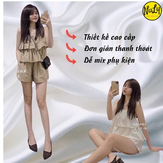 Sét bộ nữ 2 dây big size * vải đũi vân sọc 2 lớp,sét đũi 2 tầng đi chơi sang chảnh thiết kế cao cấp_nuly