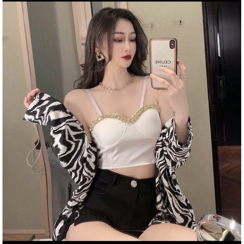 ÁO HAI DÂY BRA PHỐI DÂY XÍCH CỰC NGẦU