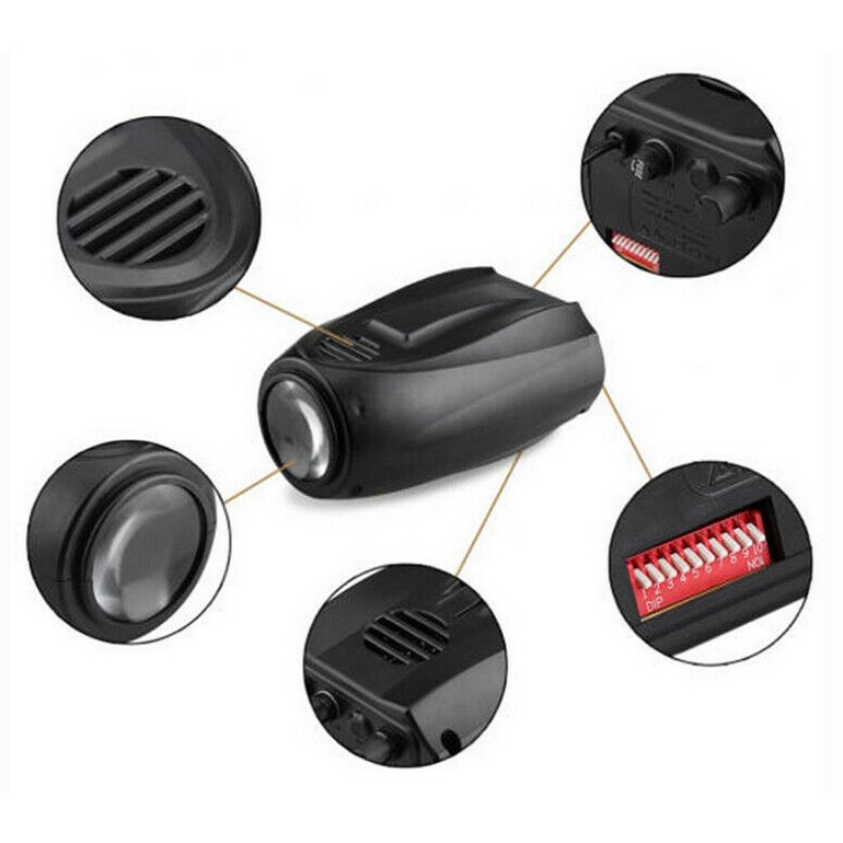 Đèn sân khấu nhấp nháy cảm biến theo nhạc với 64 hình ảnh sinh động màu sắc bắt mắt tận hưởng mọi cuộc vui ở mọi nơi
