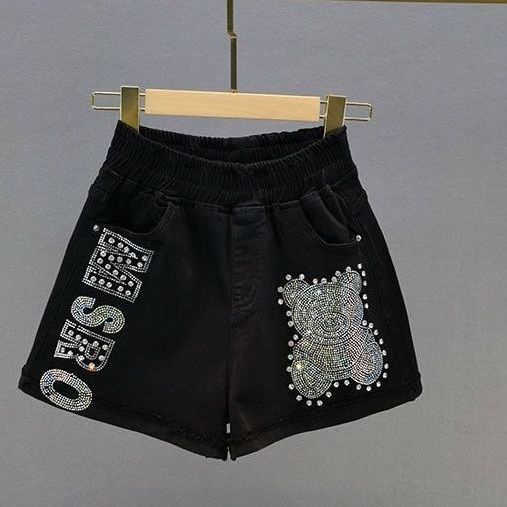 Quần short nữ đính đá thời trang phong cách châu Âu cho nữ