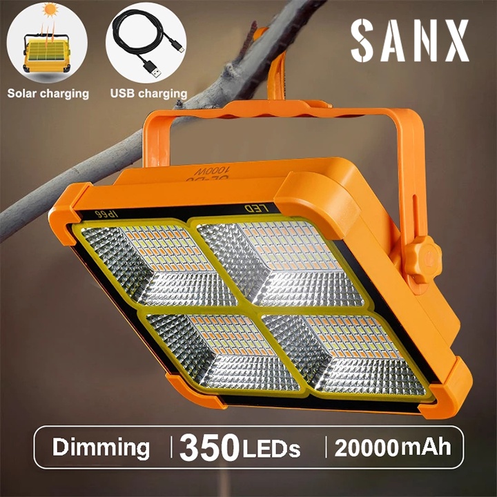 Đèn Pha LED 4 Chế Độ 300W Chống Nước Kèm Sạc Tiện Dụng