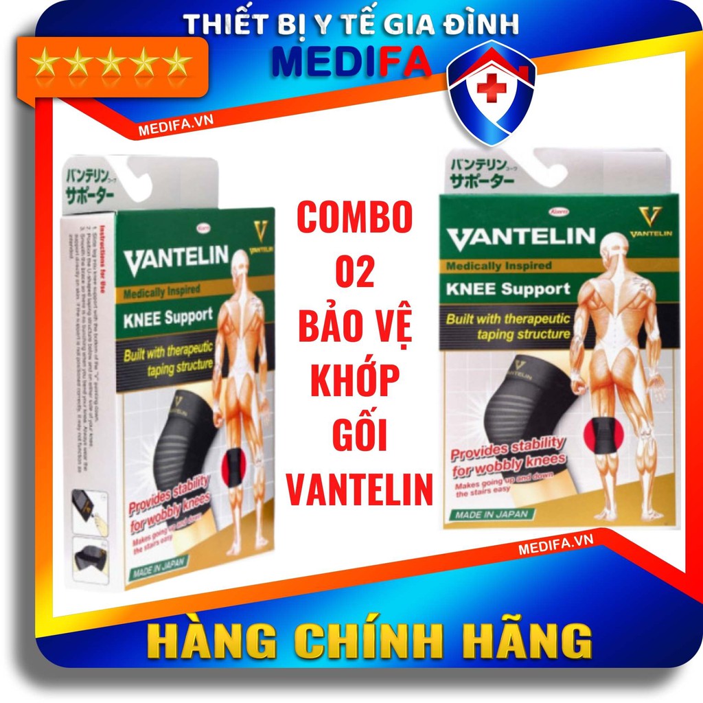 COMBO 02 Đai bảo vệ khớp gối được yêu thích nhất Nhật Bản  VANTELIN  Phù hợp cho người chạy bộ, leo núi, đạp xe