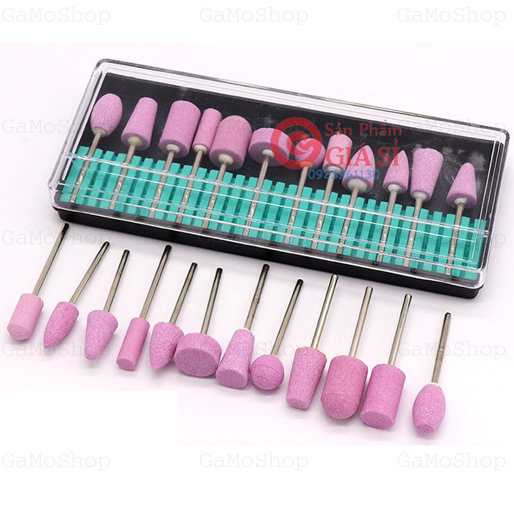 Bộ 12 đầu mài các kiểu dùng cho máy khoan mài mini chân 2,35mm ❤️freeship❤️