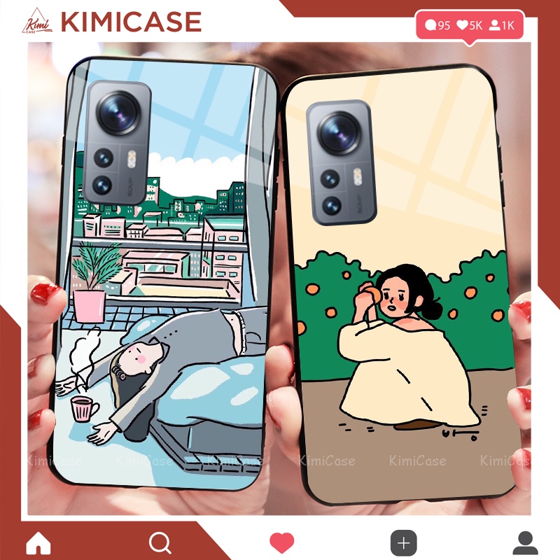 Ốp Xiaomi Mi 12T, Mi 12T Pro, Mi 12, Mi 12 Pro, Mi 12 Lite lưng kính cường lực bộ nữ