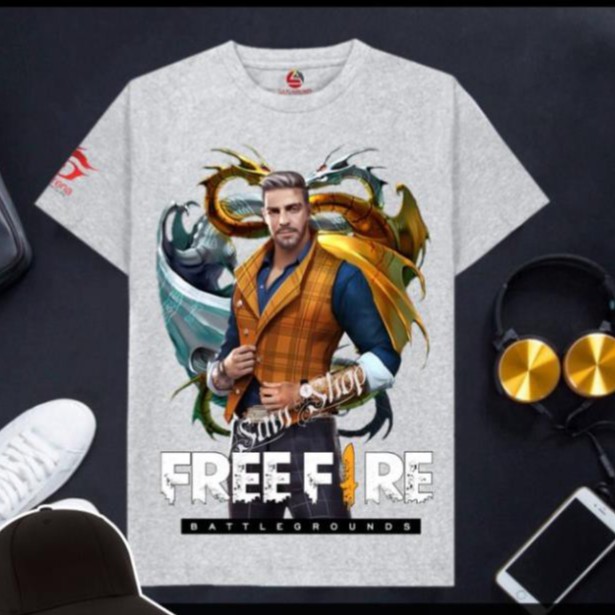 VHL Store [GIÁ XƯỞNG] Áo Free Fire màu ghi xám chất cotton cực mát Josep VHL Store