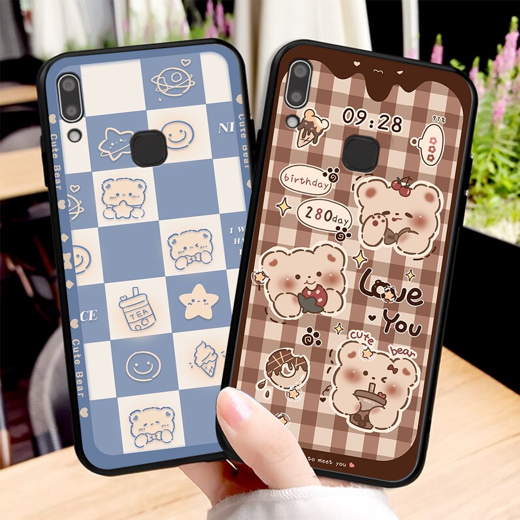 Ốp lưng Vivo Y91 / Y93 / Y95 in hình 3D GẤU cute be@r, soda, happy day cực hot ,thời thượng