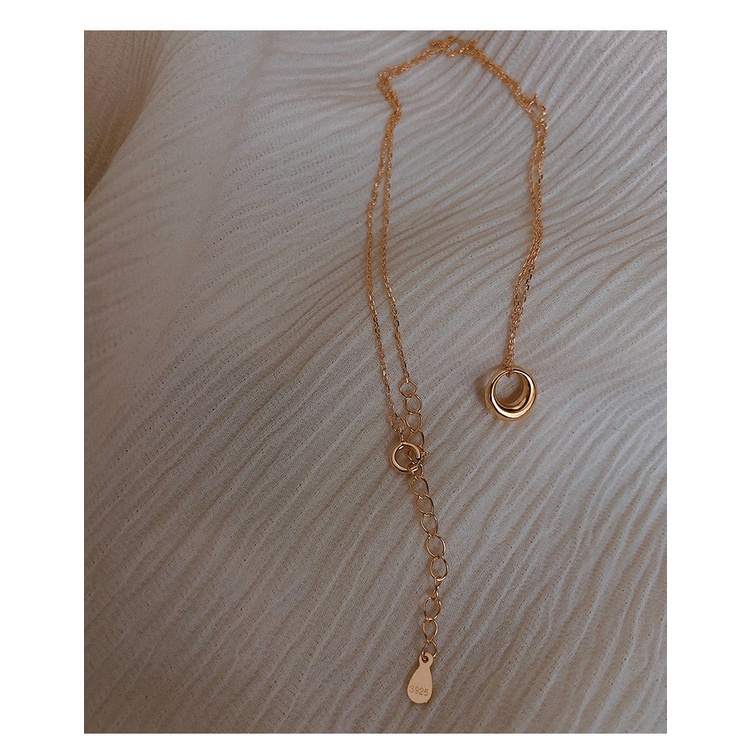 Vòng cổ Bạc 925 Mặt Tròn Đơn Giản Thời Trang Cho Nữ