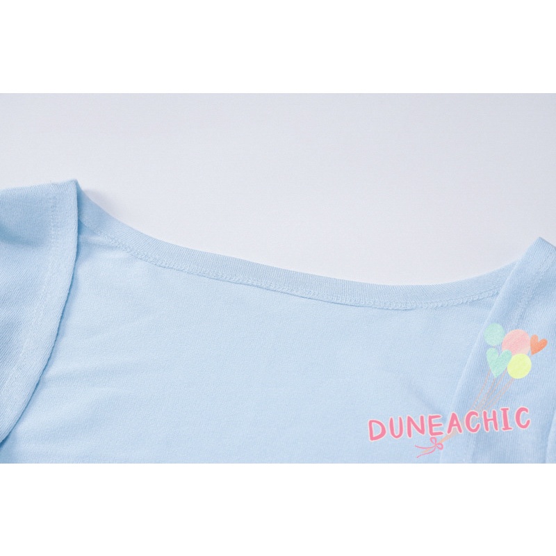 DUNEA Áo Sơ Mi Tay Dài Cổ Yếm Xếp Ly Thiết Kế Ngọt Ngào Cho Nữ