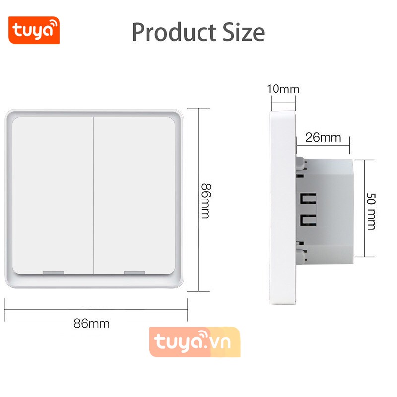 Công Tắc Cơ Zigbee Thông Minh Hình Vuông Tuya