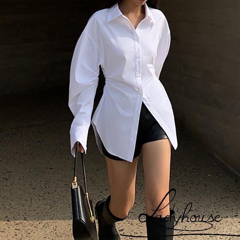 Áo Sơ Mi Dài Tay Màu Sắc Thời Trang Sành Điệu Cho Nữ