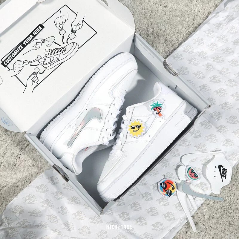 Giày Air Force 1 Chính Hãng FREESHIP Giày Sneaker Thể Thao Nike AF1 1/1 GS White Logo Dán [DB2812100] - Simple Sneaker