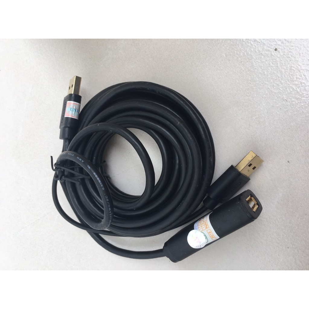Cáp nối dài USB 5m Unitek Y-277 chuẩn 2.0 480Mbps có nguồn phụ - Hãng phân phối