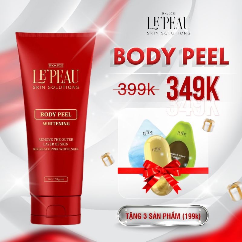 Peel nách retinol, peel da body trắng da mờ thâm sau 7 ngày, kem dưỡng ẩm 150ml - LEPEAU