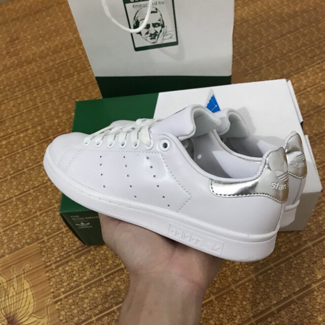 XIÊU Giày thể thao stan smith gót bạc | Full box nhé | < 2020 new new tt