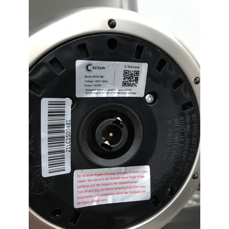 Ấm siêu tốc Gesun KTG-758 1,8 Lít Chất liệu thủy tinh cao cấp ,tự ngắt điện an toàn cho trẻ nhỏ, tiết kiệm thời gian