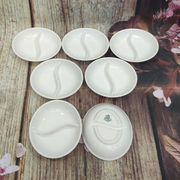 Chén nước chấm 2 ngăn sứ Minh Long - chén nước chấm 2 ngăn sứ minh long