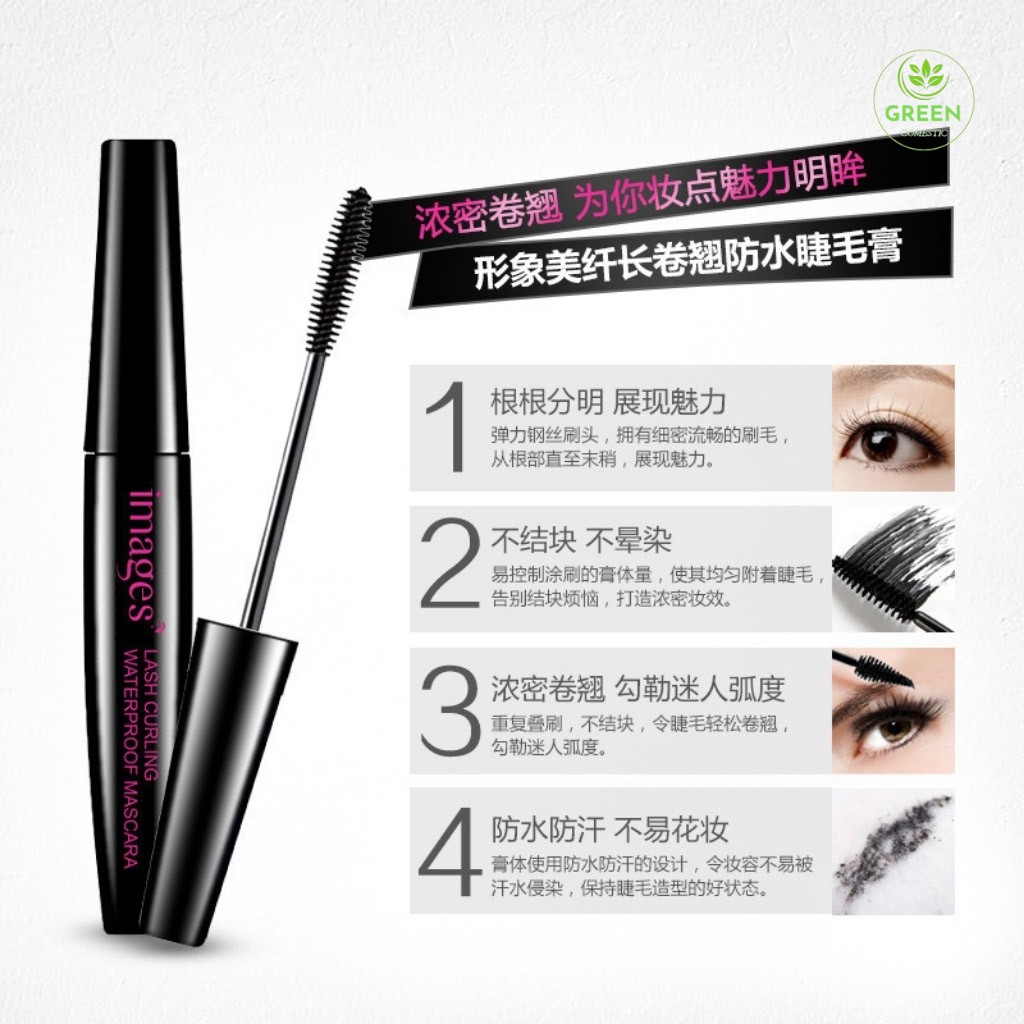 Mascara Chuốt Mi Images Cong Dày Tự Nhiên Không Thấm Nước Và Mồ Hôi Green Comestic