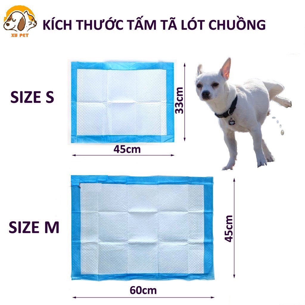 ( Deal 1k ) Tã lót cho chó mèo đi vệ sinh vào khay, chuồng bằng giấy siêu thấm hút