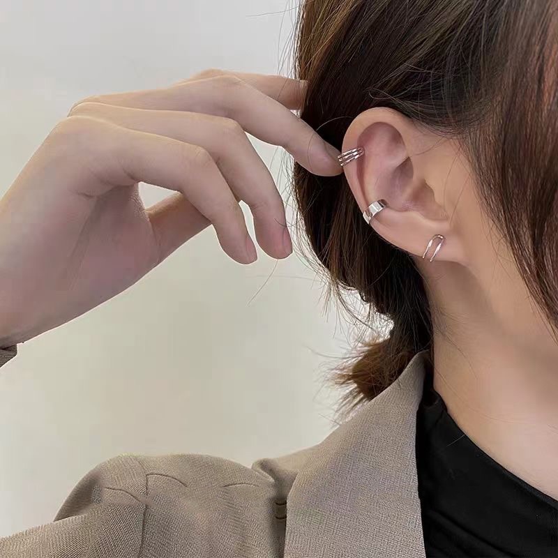 Set 2 khuyên kẹp tai thiết kế đơn giản thời trang cá tính cho nữ