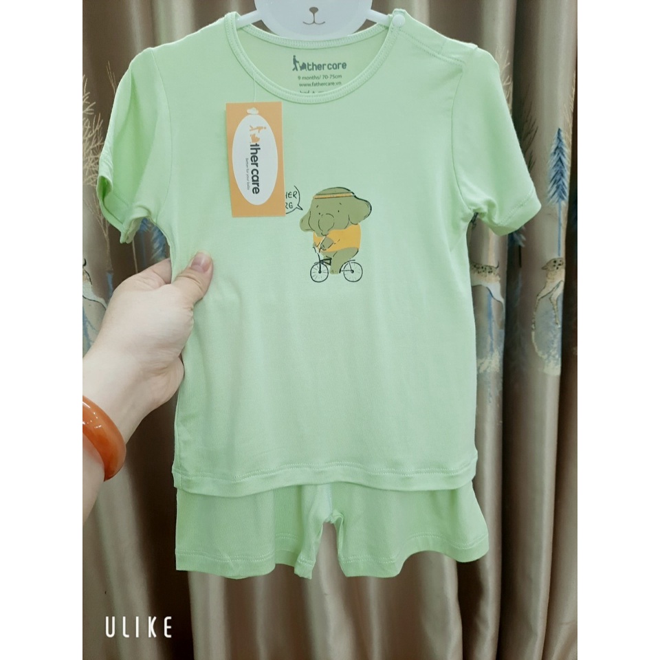 Bộ cài vai sợi tre Father Care họa tiết con vật cho bé (mẫu mới)