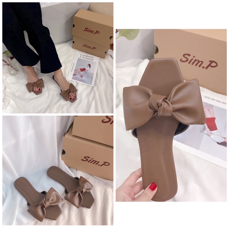Dép nữ simpshoes quai nơ xòe to - LISA