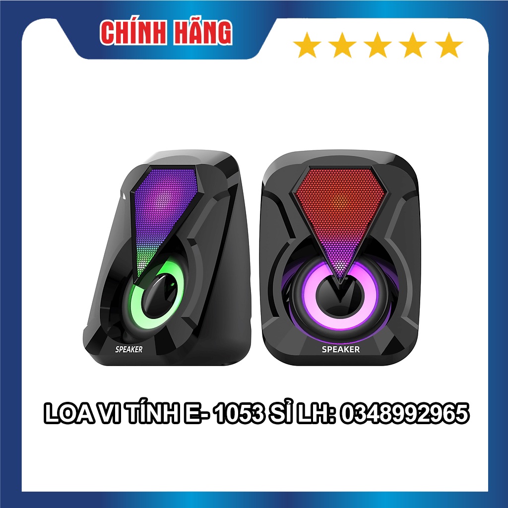 Loa vi tính mini 1053 để bàn cao cấp âm thanh siêu trầm có đèn led 7 màu thời trang, lung linh, giá cực sock.