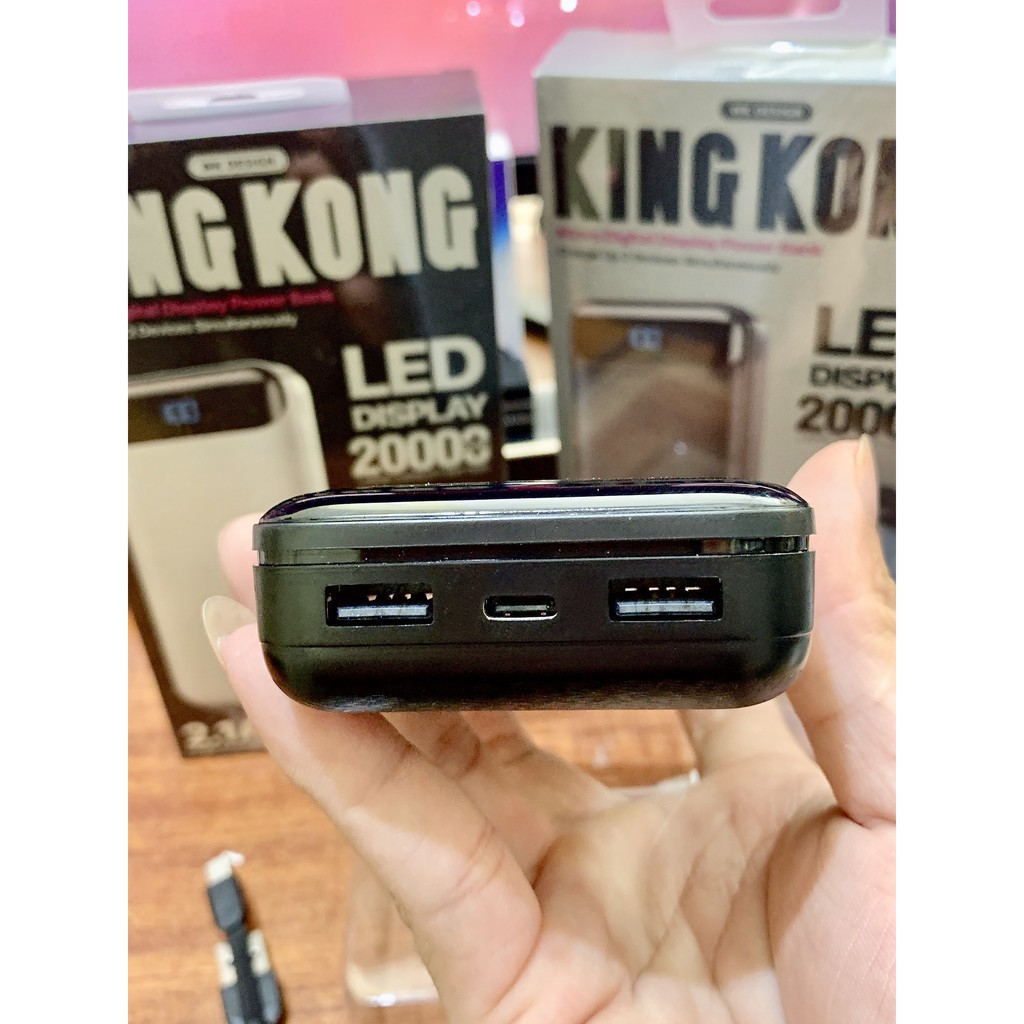 Pin sạc dự phòng chính hãng (BẢO HÀNH 3 THÁNG) Kingkong Wk 129 10.000mah dung lượng chuẩn, sạc bền