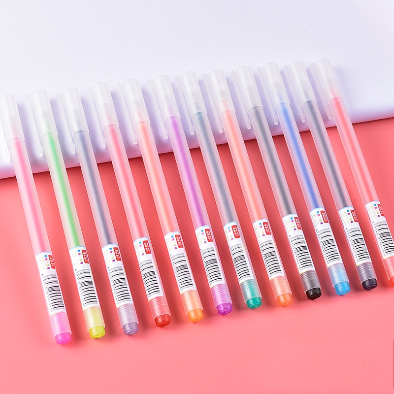 Bút gel nắp cài Resun nhiều màu Béo Shop viết bi morandi retro mực nước muji nhanh khô không nhòe B28